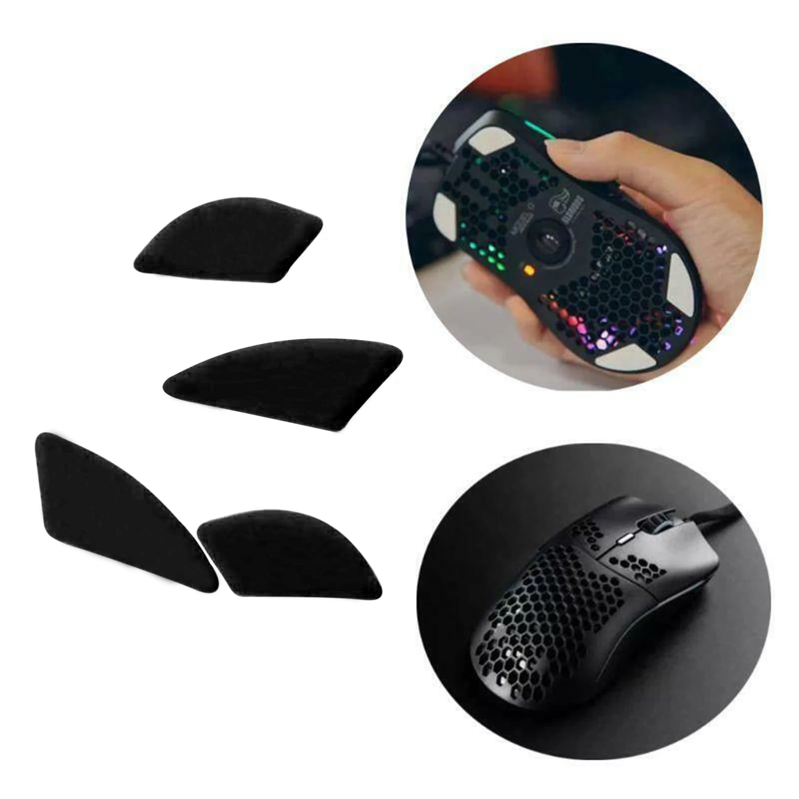 1/2 Set Mouse Skate Per Glorious Model O Odin Mouse PTFE di Alta Qualità Nero Solido 0.6mm Pad di Ricambio Adesivo Accessori