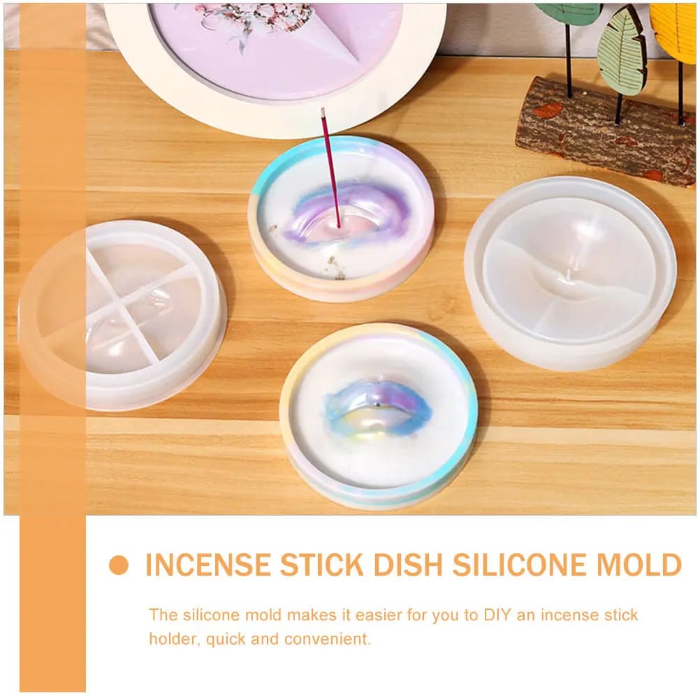2Pcs Silicone Incense Stick Holder Mold DIY Flexible Epoxy Resin Casting Mold Tray for Crafts Supplies DIY Supplies