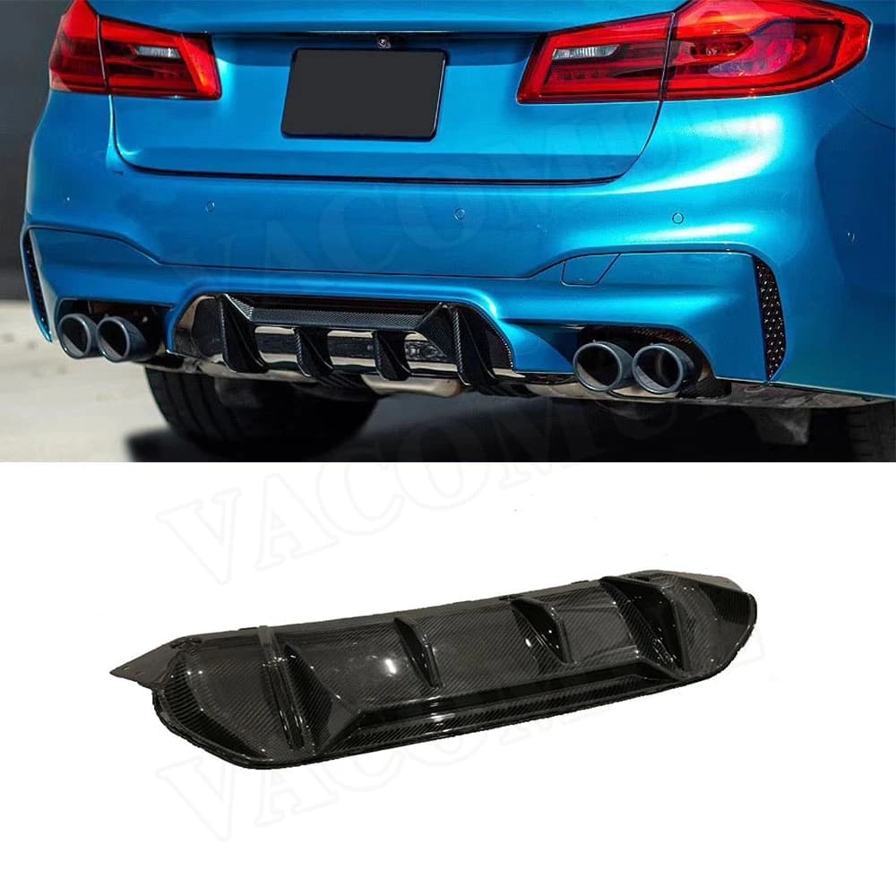 VACOMUL Dry Carbon Fiber Rear Bumper Lip Diffuser Spoiler for BMW 5 Series F90 M5 2017-2019 FRP Bumper Guard Car Styling