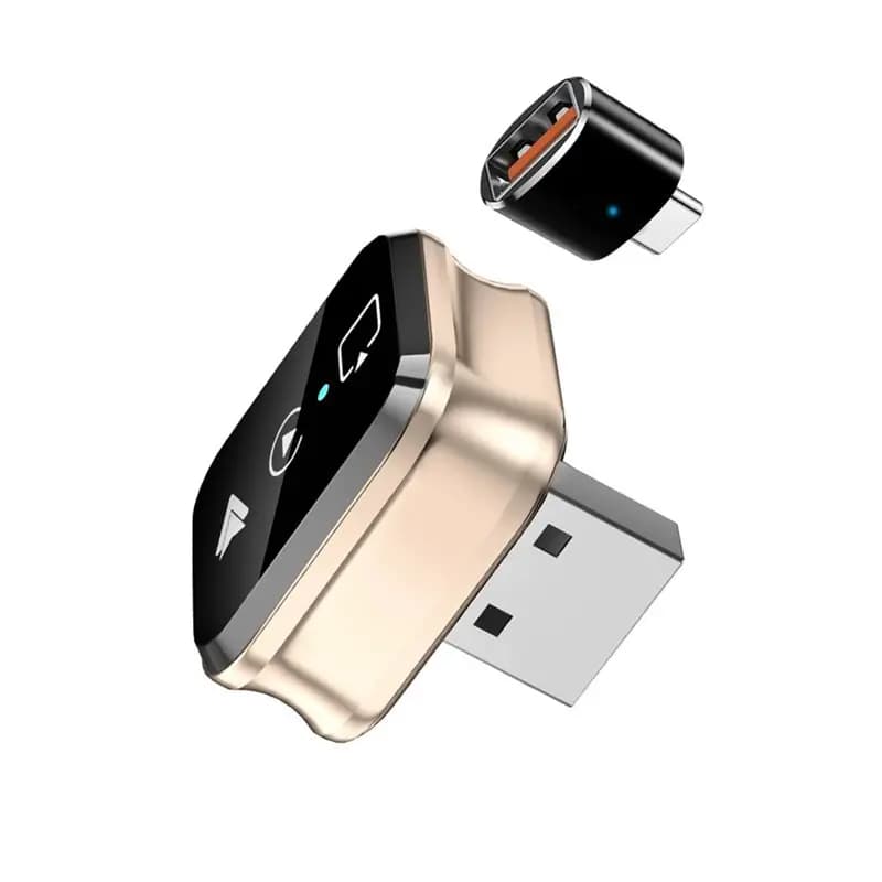 Adattatore Wireless Smart Carplay 4-in-1 con Consegna in 24 Ore, Connessione USB Automatica Plug & Play per iOS/Android, Supporto Mirroring Schermo USB