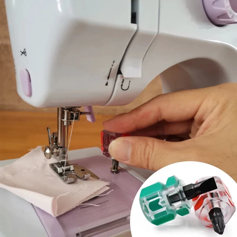 Mini Sewing Machine Screwdrivers Kit Short Handle Portable Radish Head Needle Plate Screwdriver Repair Sewing Accessories Tools