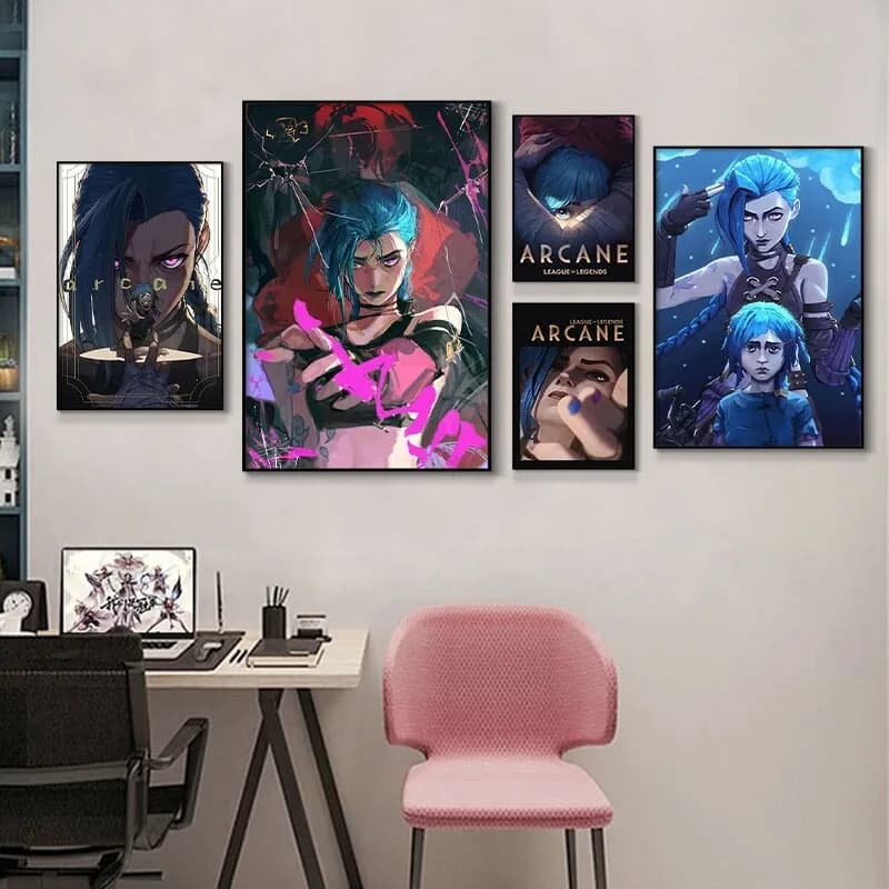 Arcane Jinx Close-Up Poster Unframed Canvas HD Print,E-Sports Wall Art for Bedroom, Gaming Room & Home Aesthetic