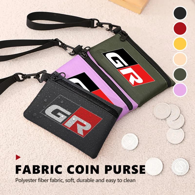 Men Women Car Logo Mini Zipper Coin Purse Key Bag Organizer Bank ID Card Wallet For Toyota C-HR CHR Logo 2016 2017 2018 2019