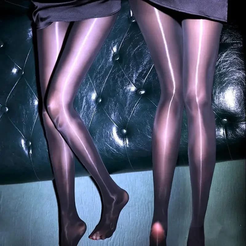 1pc Sexy Horse Strait Oil High Elastic Footwear Mask Stainless Steel Socks Lady Satin Ultra-thin Socks Longs Collant