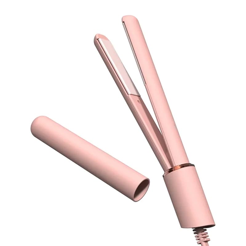 Mini Piastra per Capelli Portatile 2 in 1, Lisciante e Arricciacapelli, 25W Bassa Potenza, Rivestimento in Ceramica, Riscaldamento Rapido in 30s, Anti-Scottatura, da Viaggio
