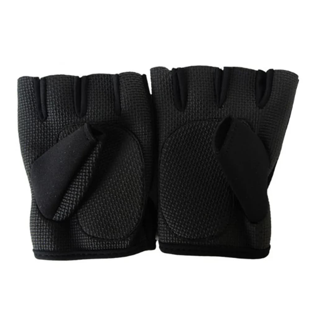 Cycling Gloves Half Finger Black Size L Premium Antiskid Breathable Fitness Gym Weightlifting Training Sports Gloves