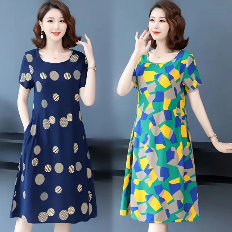 Koreon Fashion Women abito longuette oversize estate nuovo Pullover manica corta Chic allentato femminile di grandi dimensioni o-collo lungo abito Casual
