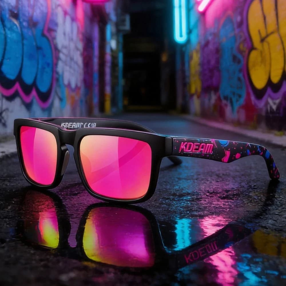 2026 New Kdeam Polarized Sunglasses for Women Men Fashion Brand Popular Trendy Outdoor Eyewear For Couple Magenta Mirror Lens