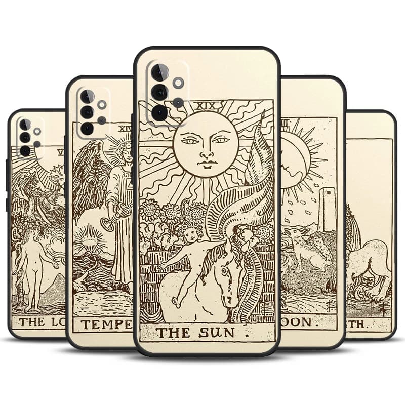 Tarocchi carta astrologia Sun Moon custodia per Samsung Galaxy A54 A34 A24 A14 A51 A71 A12 A32 A52 A72 A13 A33 A53 A25 A15 Cover