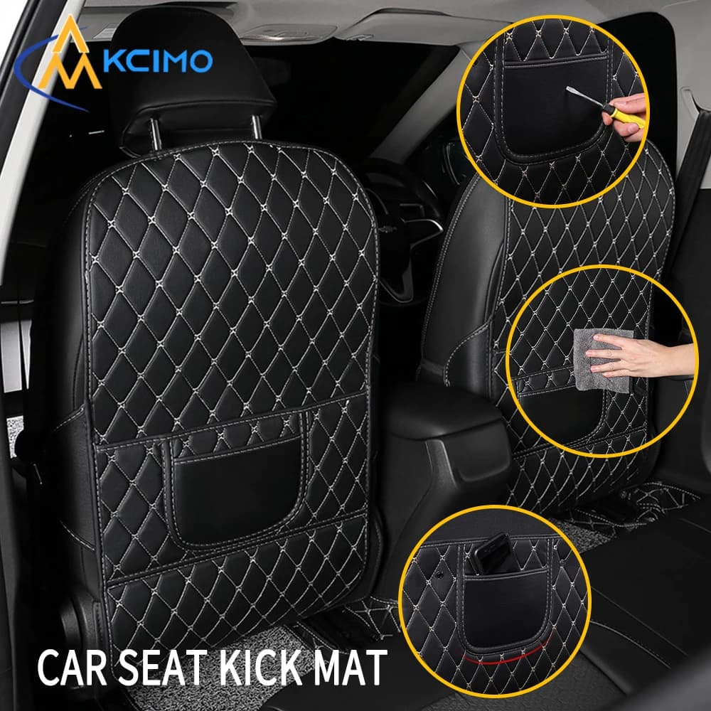Kcimo PU Leather Car Anti-shoe Mats Auto Rear Seat Protective Cover for Kids Boy Football Anti Dirty Car Mats Accessories