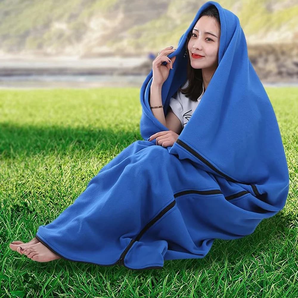 Zippered Microfiber Fleece Sleeping Bag Liner Portable Travel Sleep Sack For Outdoor Camping Tent Rest And Daily Travel Use