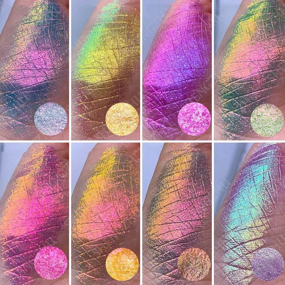 Multichrome Nail Glitter Shade Powder Aurora Neon Rainbow Pigment Chrome Powder Iridescent Umbrella Nail Decorations