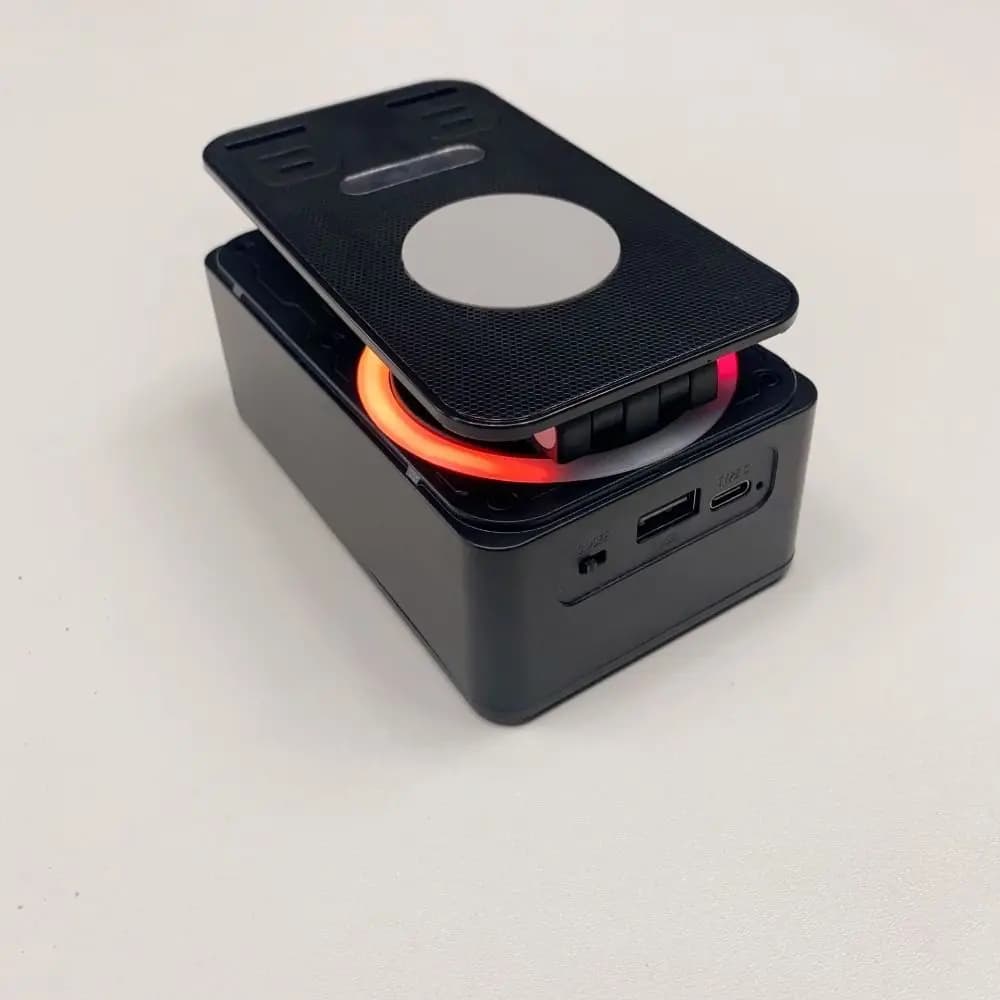 4-in-1 Phone Holder Stand Anti-Slip Pads Foldable Wireless Bluetooth speaker with Colorful Light 3D Stereo Sound