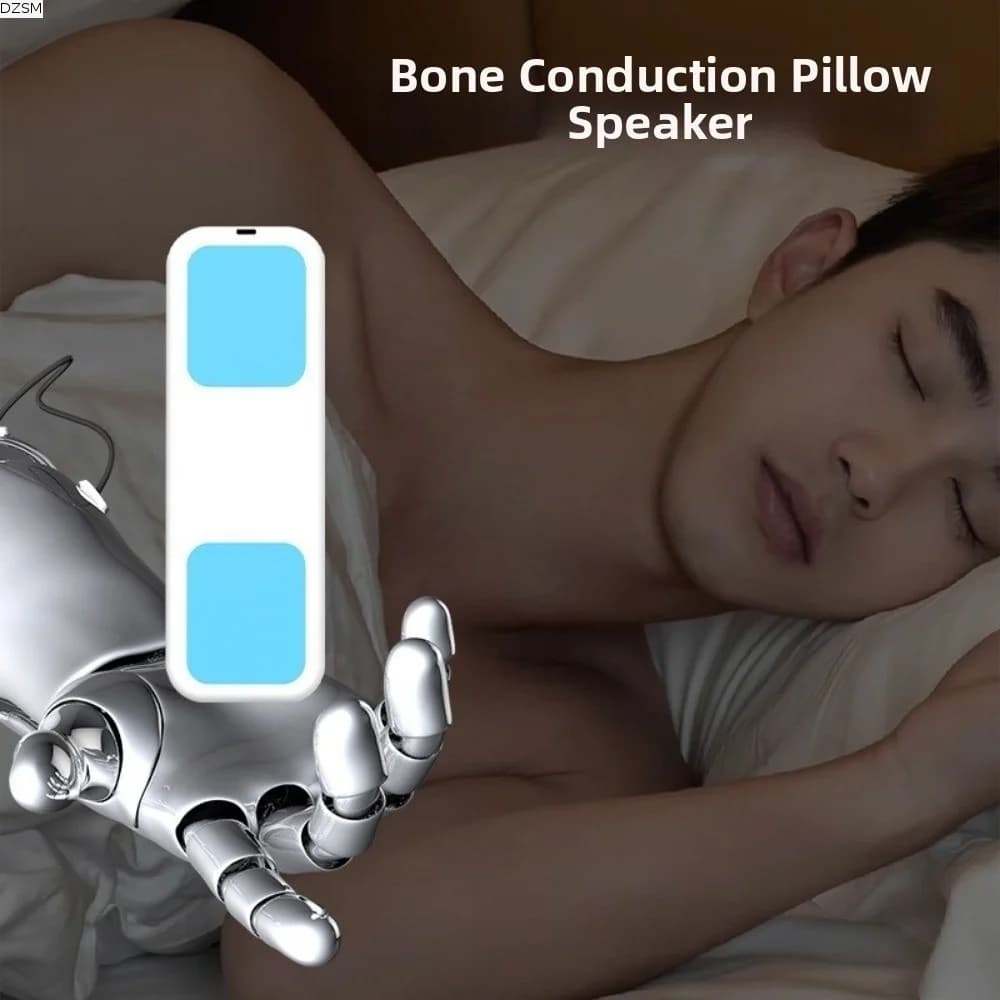 Altoparlante a conduzione ossea wireless con riduzione del rumore, altoparlante ultrasottile per dormire, altoparlante portatile compatibile con Bluetooth da sotto il cuscino