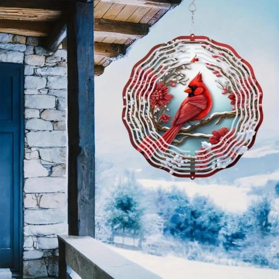 Vibrant Red Metal Outdoor Decor Hanging Wind Chimes for Garden Patio Lawn and Holiday Decor