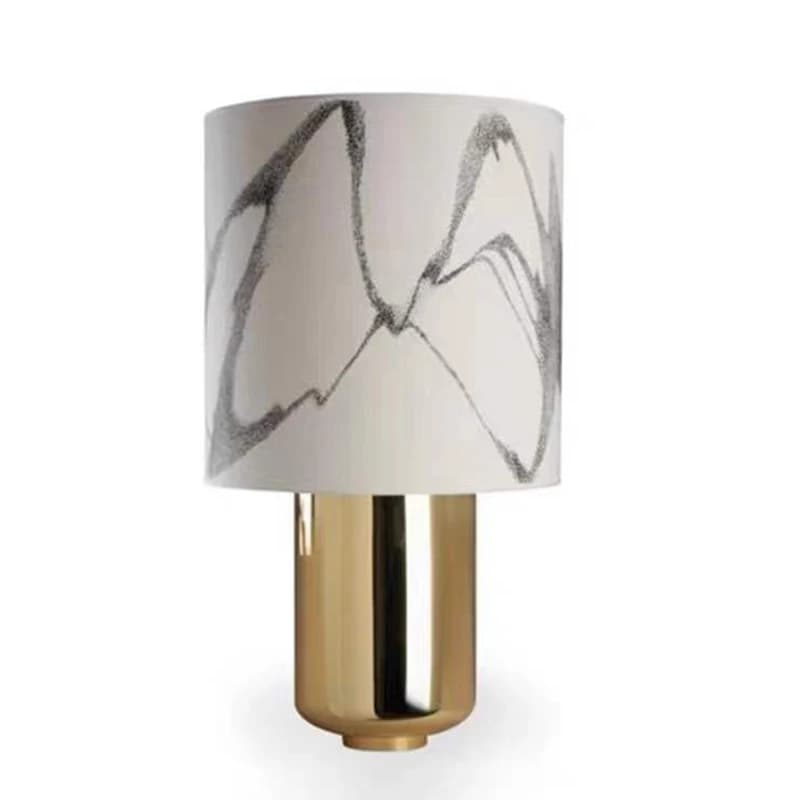 Lampada da scrivania scandinava in tessuto/metallo per soggiorno, studio, illuminazione da tavolo creativa