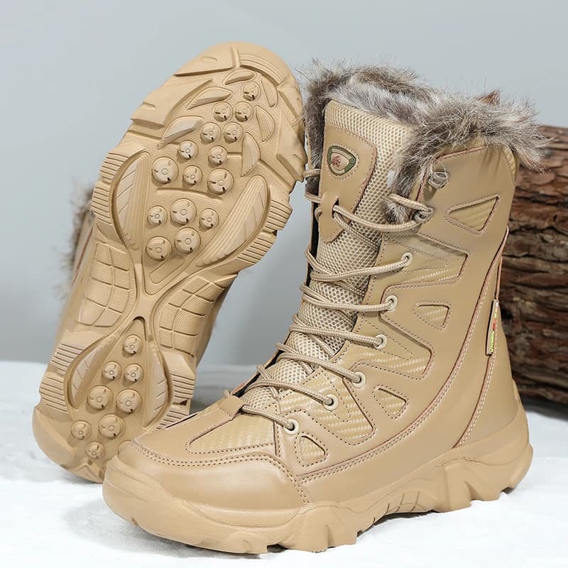 Nuovi stivali da neve da uomo invernali con plateau in peluche comodi stivaletti impermeabili antiscivolo caldi stivali da deserto scarpe da trekking alte