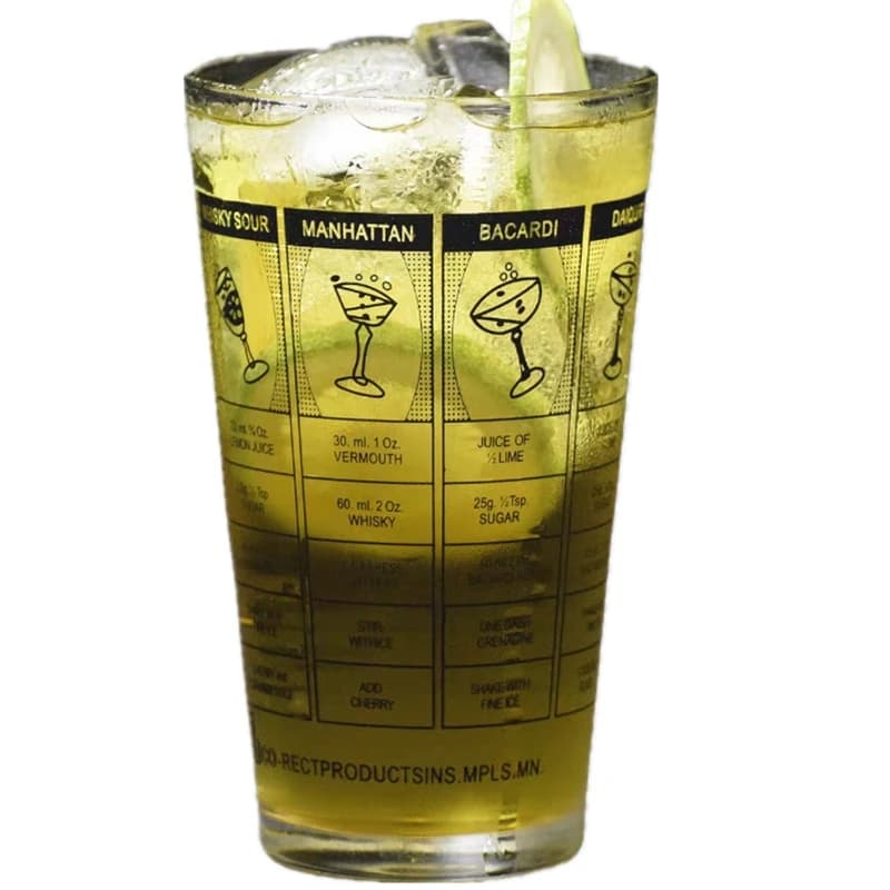 Shaker per vetro da 400 ml con scala di gradi Cocktail in acciaio inossidabile Boston Bar Shaker Bar Tazza di vetro per miscelazione con strumento per barra Mark Line