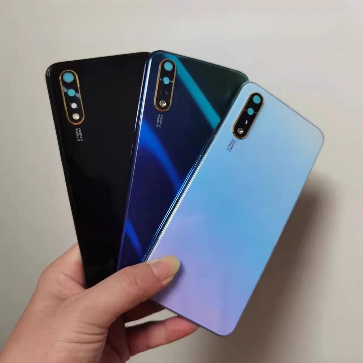 For Vivo V17 Neo Back Battery Cover, Rear Door Housing Case, Replacement Parts with Middle Frame, Camera Lens