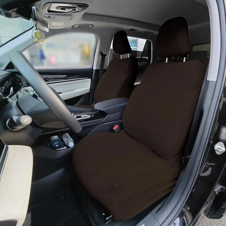 2PCS Washable Front Car Seat Covers With Storage Pocket For SUV Truck Van Universal Fit