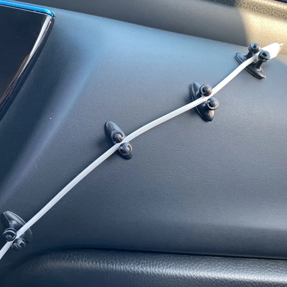 10Pcs multifunzionale fermacravatta organizzatore caricabatteria da auto chiusura a linea interni per auto Clip per cavo per cuffie supporto per cavo per auto