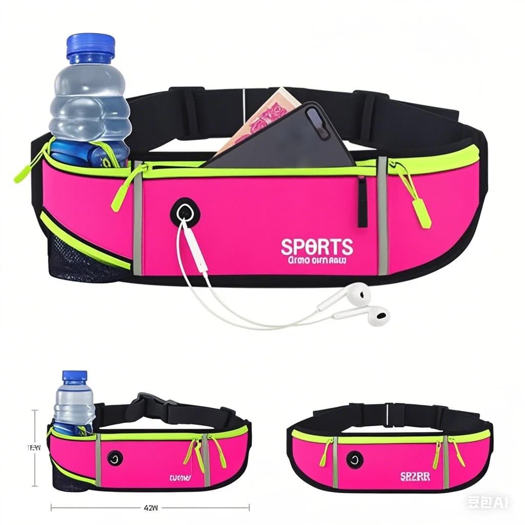 Reflective Running Waist Belt Waterproof Adjustable Outdoor Sport Belt With Phone Pocket Can Hold Rain Bag For Phone With Water Bottle