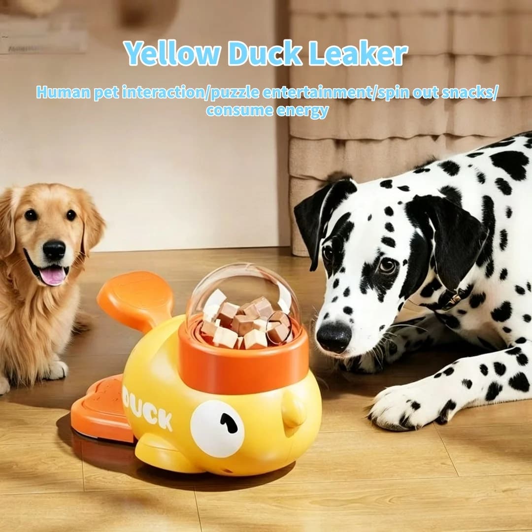 Interactive dog food puzzle toy, pet slow feeder, slow food bowl to reduce bloating, healthy digestion, IQ training (yellow)
