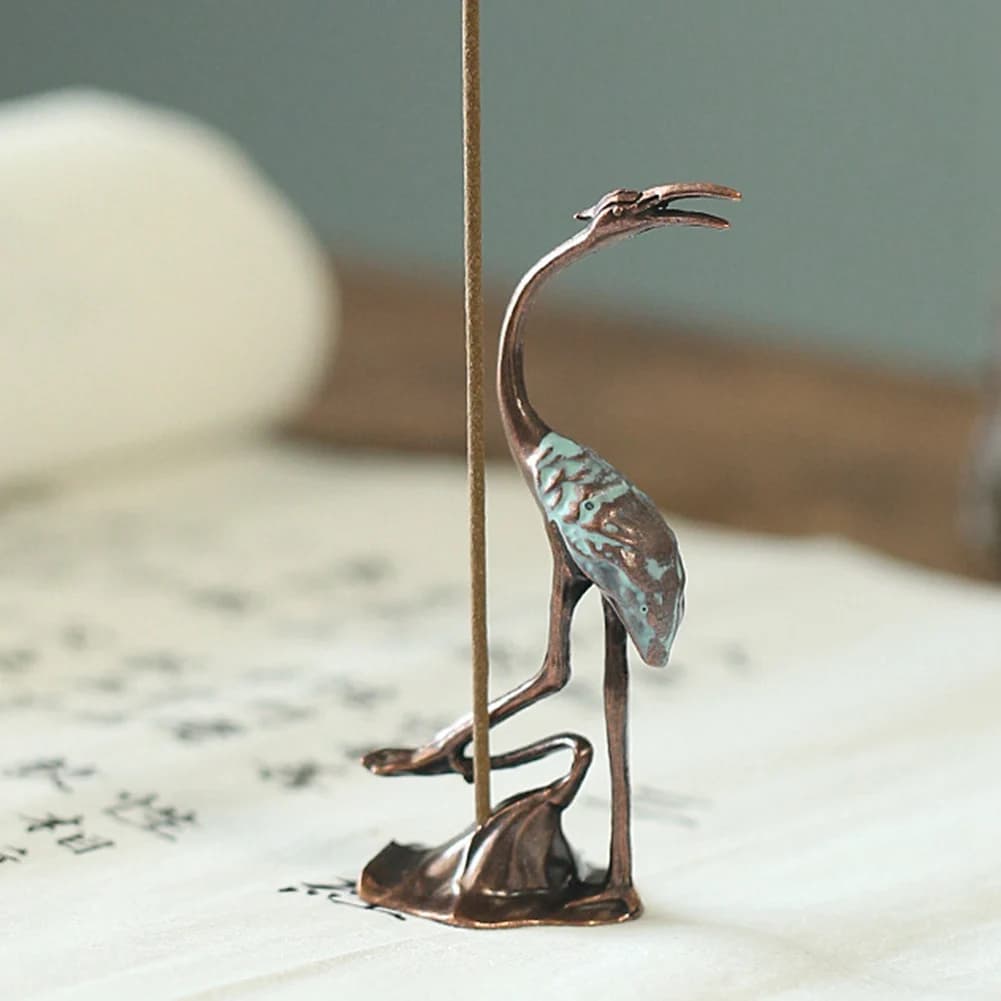 Y74A-Retro Crane Incense Stick Incense Burners Stick Cone Censer Incense Stand Buddhist Home Office Decoration Crafts