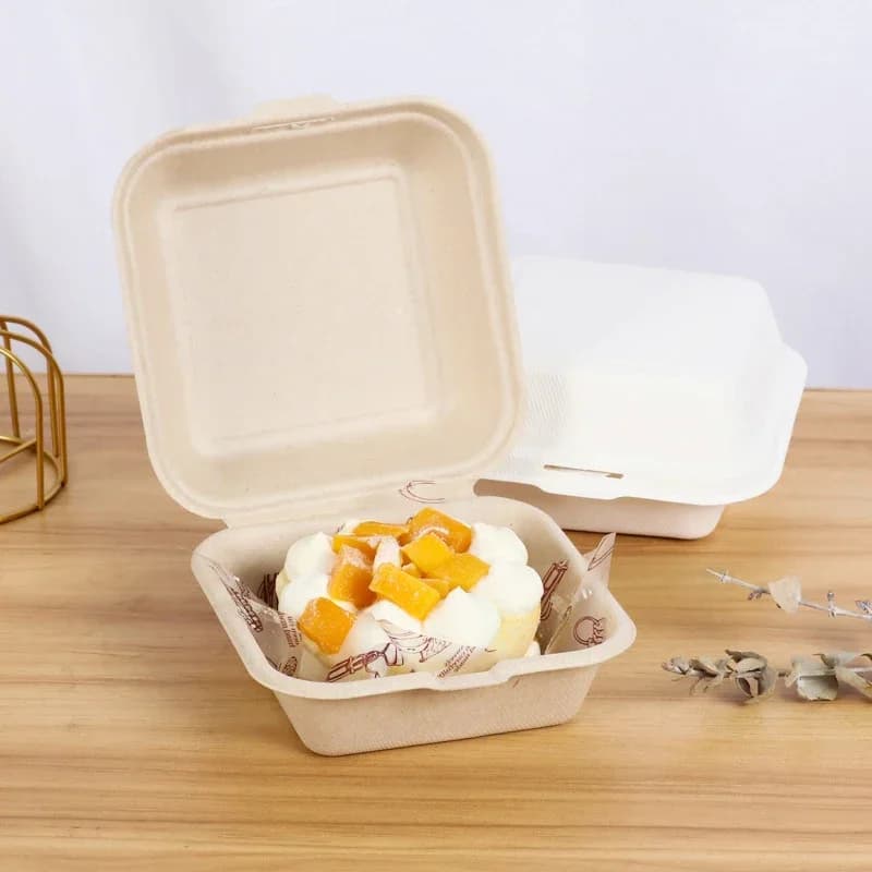 10/20 pz Usa E Getta Eco-Friendly Bento Box Cibo Pasto Preparazione Lunch Stoccaggio Insalata di Frutta Hamburger Torta Patatine Fritte Sandwich pacchetto