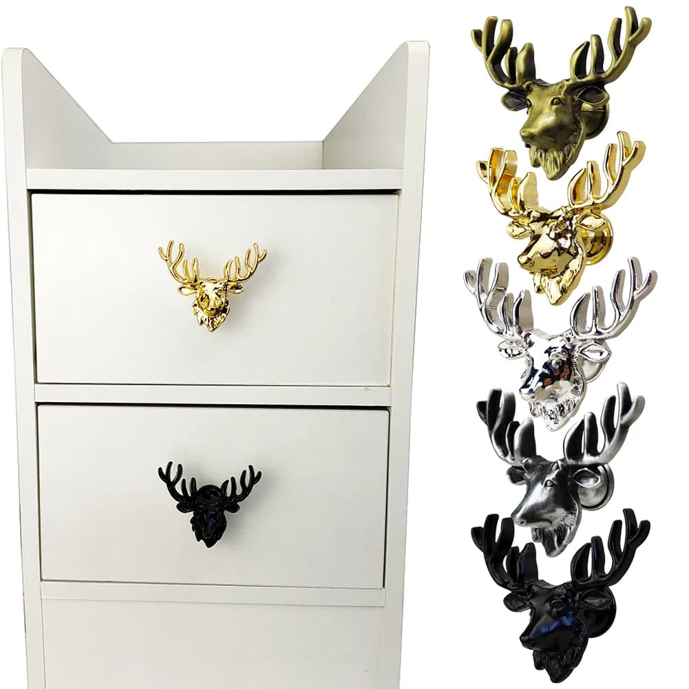 Maniglia per mobili e armadietti, pomello decorativo per cameretta bambini, 1 pz, a forma di renna, per porte e mobili