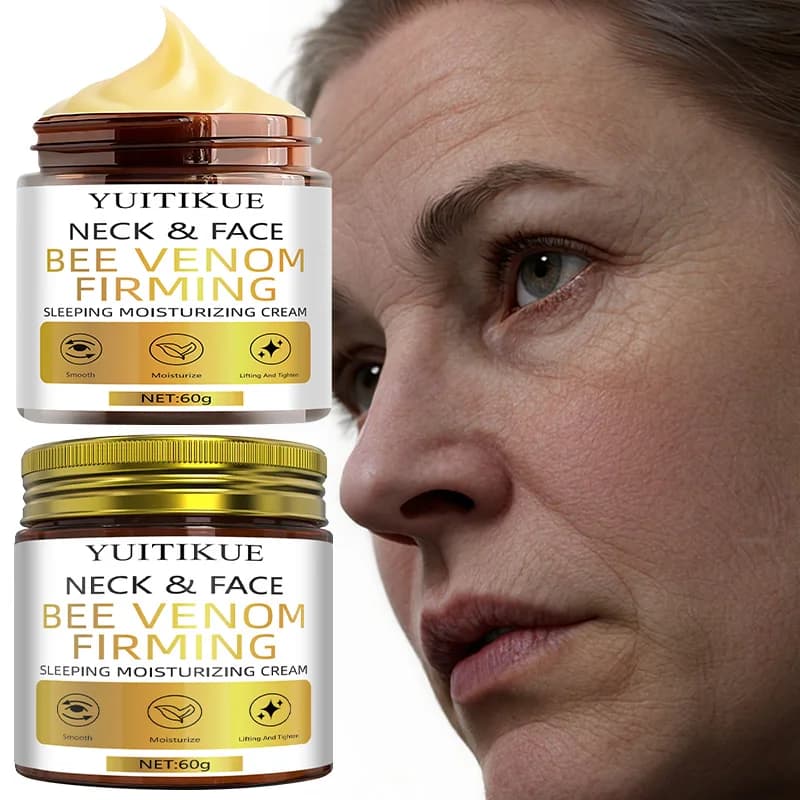 YUITIKUE Cream to sleep at the bee poison - Smooth texture like silk, firm and moisturize your neck and face while sleeping, 60 g