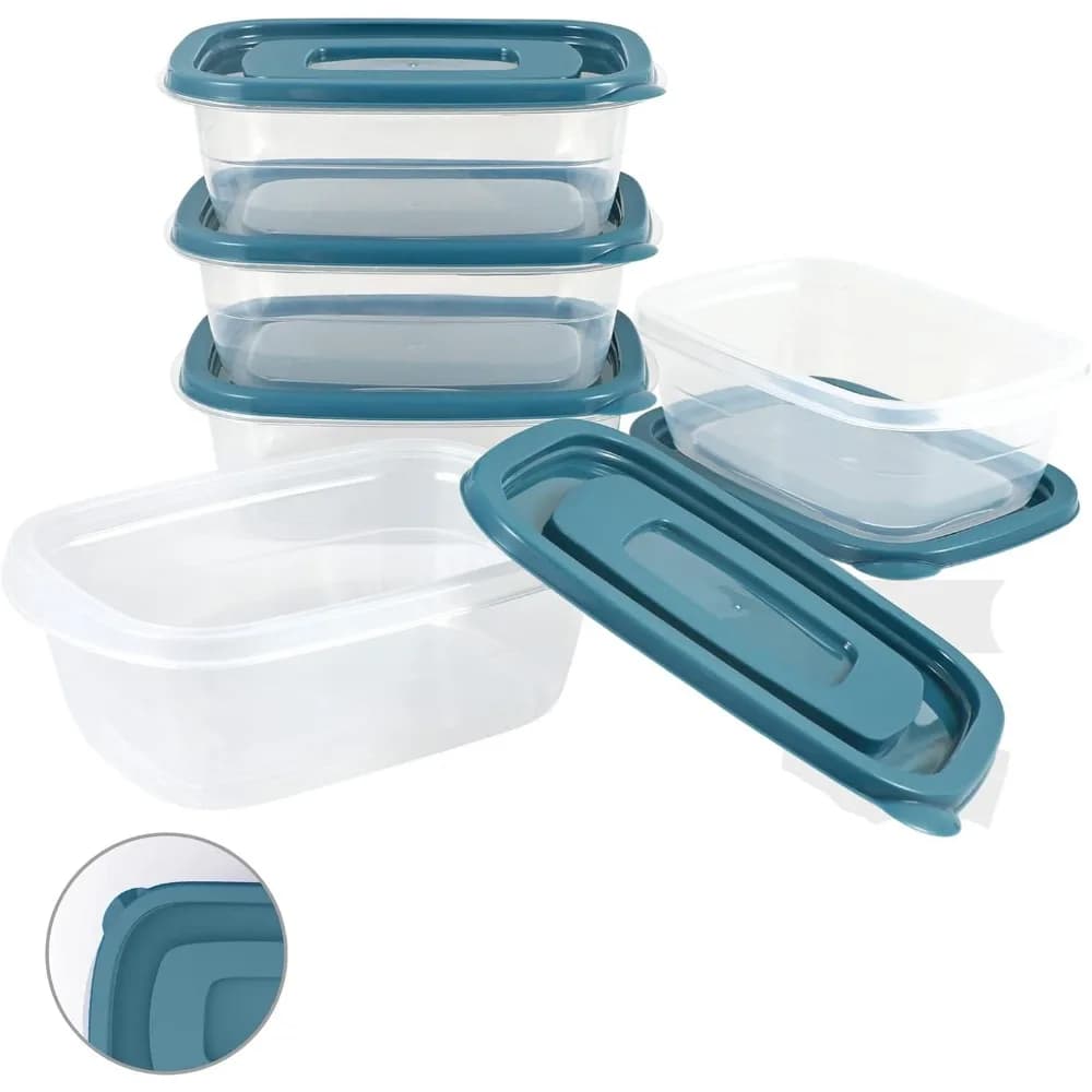 Contenitori per alimenti piccoli da 5 pezzi, sicuri per microonde e congelatore, set di preparazione dei pasti in plastica senza BPA per viaggi di lavoro scolastico