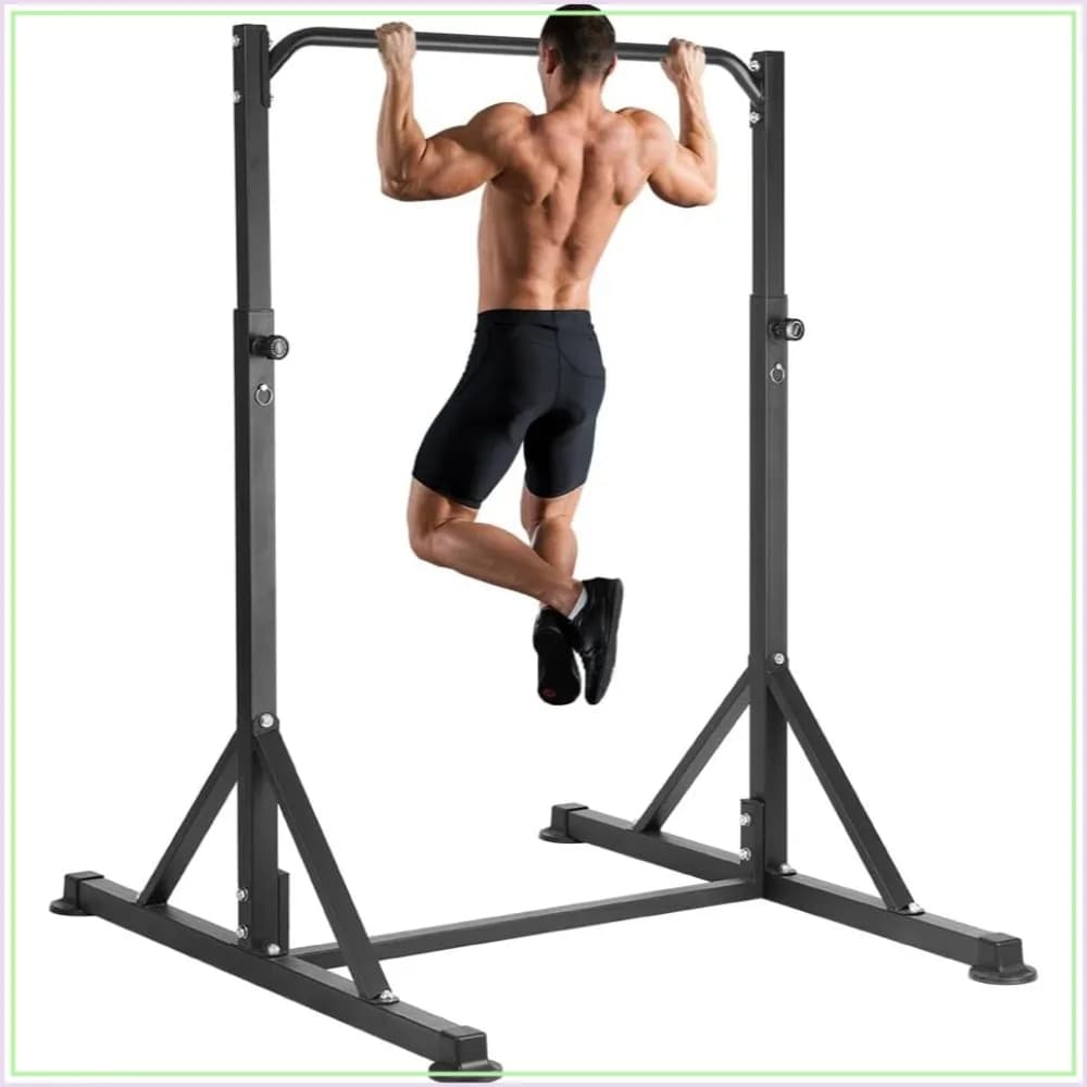 Heavy Duty Power Tower Pull Up Station, 440LBS Capacity Adjustable Free Standing Pullup Bar for Home Gym Strength Training