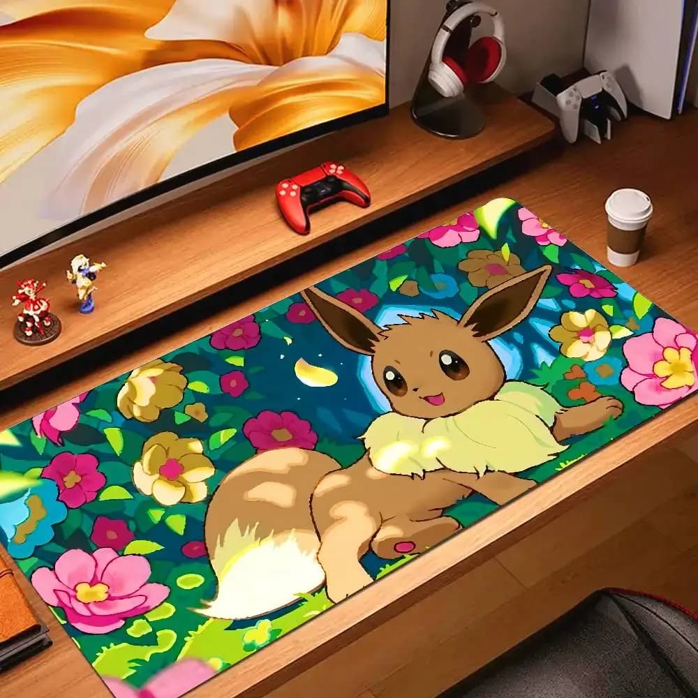 Pokemon Elite Trainer Gaming Mouse Pad Large Rubber Keyboard Desk Mat With 2MM Stitched Edge Design