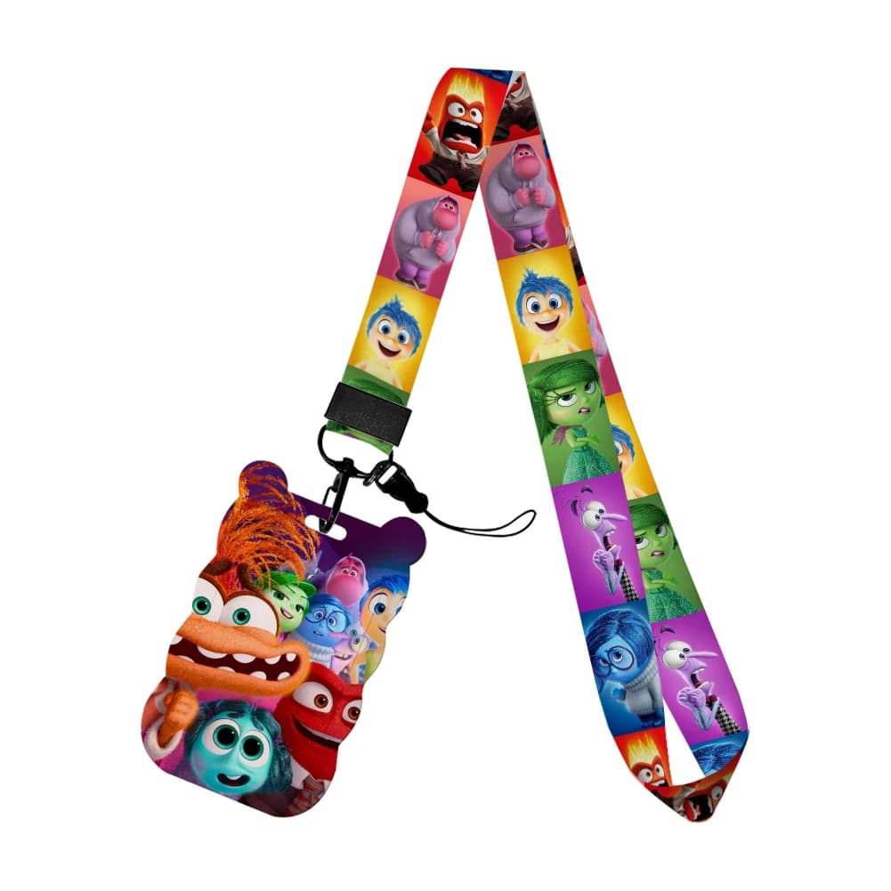Nuovo arrivo Inside Out 2 ID Badge Holder Bus Pass Case Cover Slip Bank Porta carte di credito Cinghia Custodia per carte universitarie Cordino