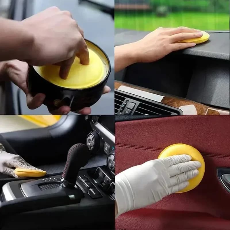 Tampone applicatore di cera in schiuma per la cura dell'auto da 6 pezzi, facile da usare, spugna per lucidare i dettagli per la pulizia della ceratura delle mani