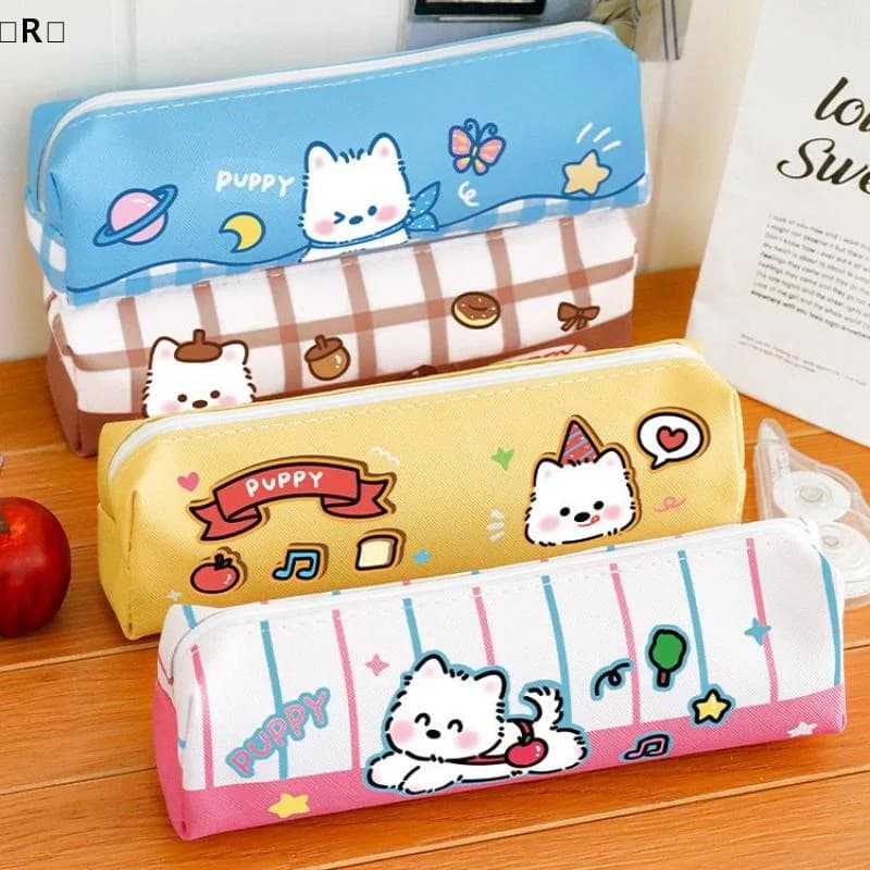 〔R〕Simpatico astuccio per matite Western Highland, portatile, per studenti, scatola per penne, organizer per cancelleria a tema cartoni animati, per il ritorno a scuola