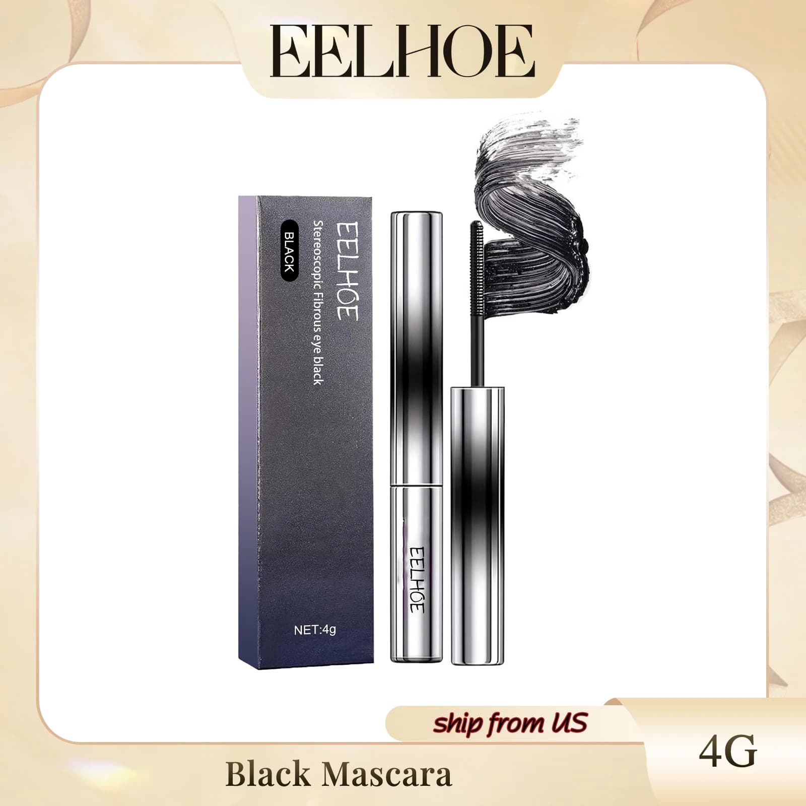 Eelhoe Black and Brown Mascara moisturizes the eyebrows eyelashes promotes the growth of the eyelashes Delicate Mascara Anti-sudore natural often