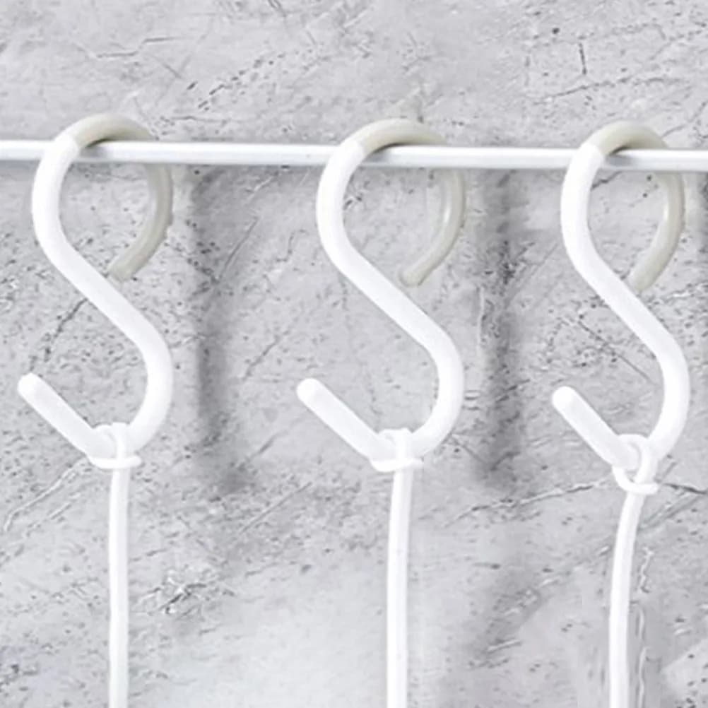 Set di 12 Ganci a S in Plastica Flessibile per Bagno e Cucina, Appendiabiti, Portasciugamani, Ganci per Chiavi, Uso Domestico