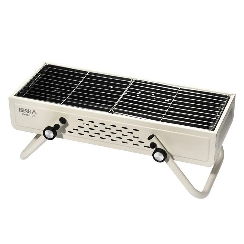 Griglia Portatile Pieghevole per Barbecue all'Aperto, Fornello in Acciaio Inox con Ripiano per Picnic