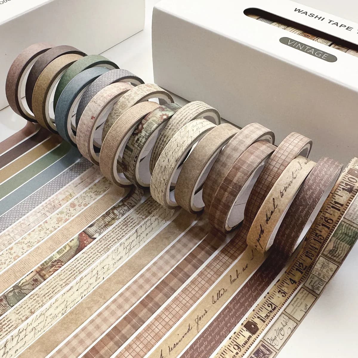 Mr. Paper, 20 Rolls Combo Pack Handmade Fine Tape, Vintage Creative Decoration DIY Handmade Material Washi Tape