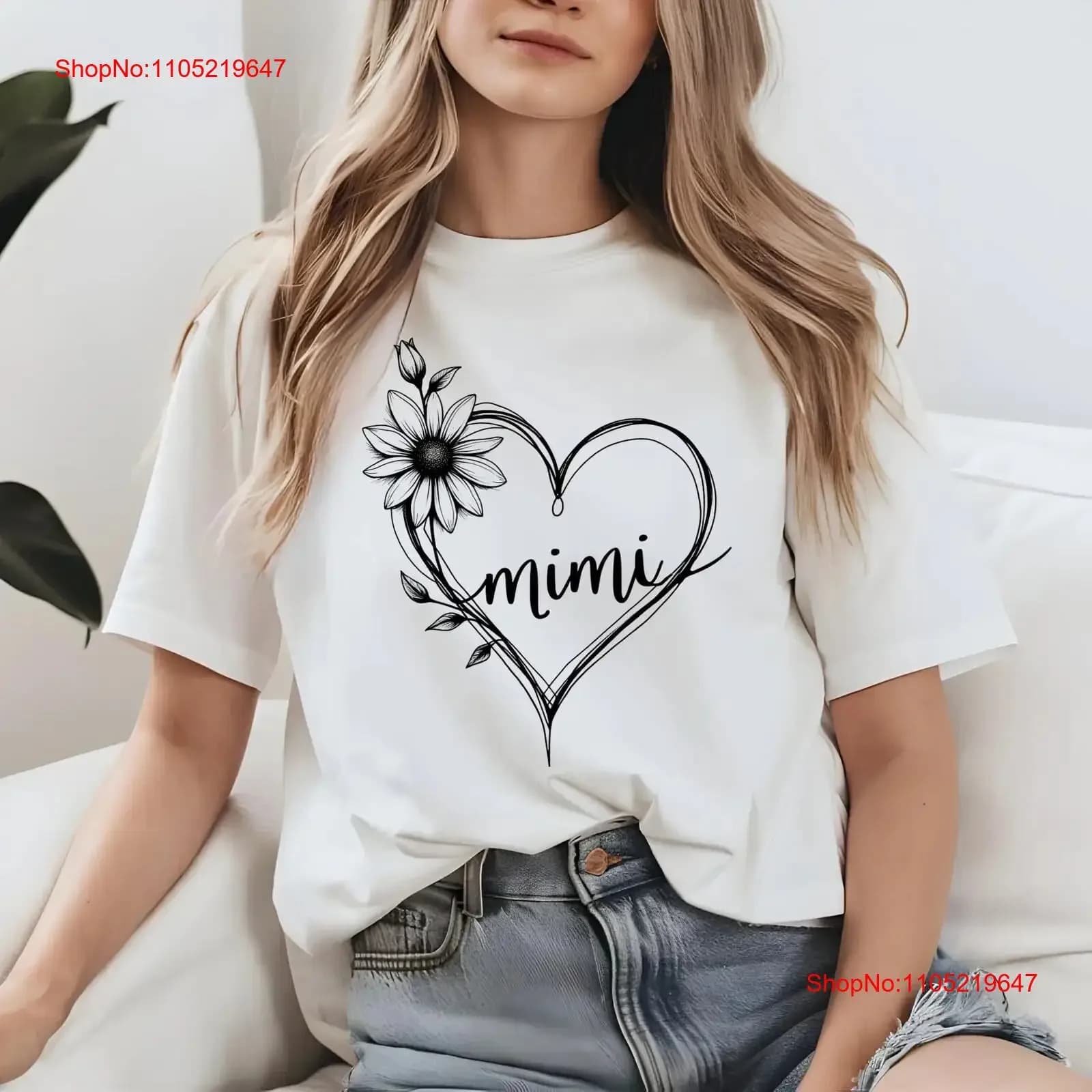 Maglietta HearT per Mamma, Nonna, Mimi, Divertente, per la Festa della Mamma, Donna, Vintage, Effetto Lavato, Top per Uso Quotidiano, Unisex, Elasticizzata, Versatile