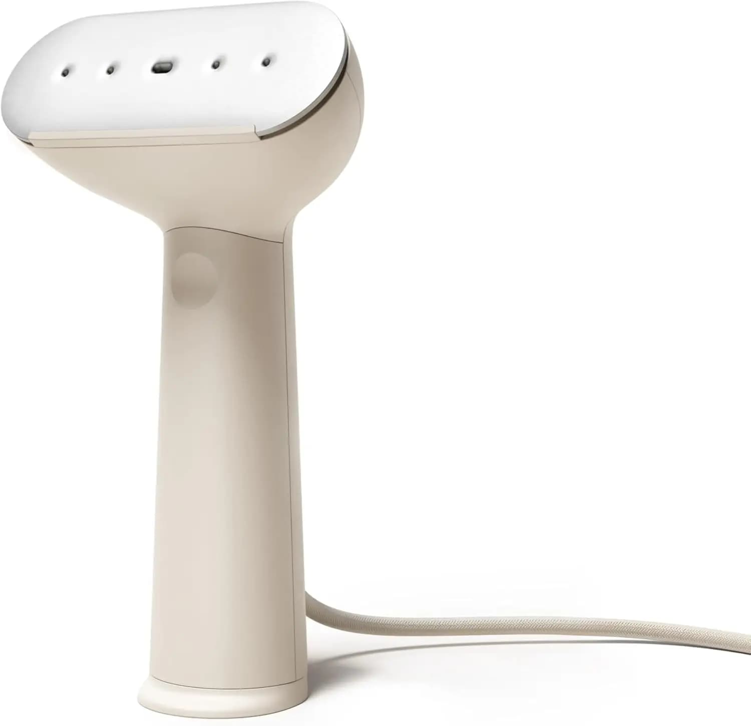 Vaporizzatore Portatile per Vestiti 1200W con Piastra da Stiro, Riscaldamento Rapido per Rimozione Pieghe, Beige, Spina USA