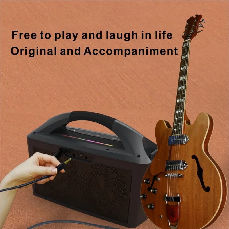 Macchina per karaoke da 200 W Altoparlante wireless portatile da 24000 mAh con 2 microfoni wireless UHF Sistema PA LED RGB con funzione TWS EQ