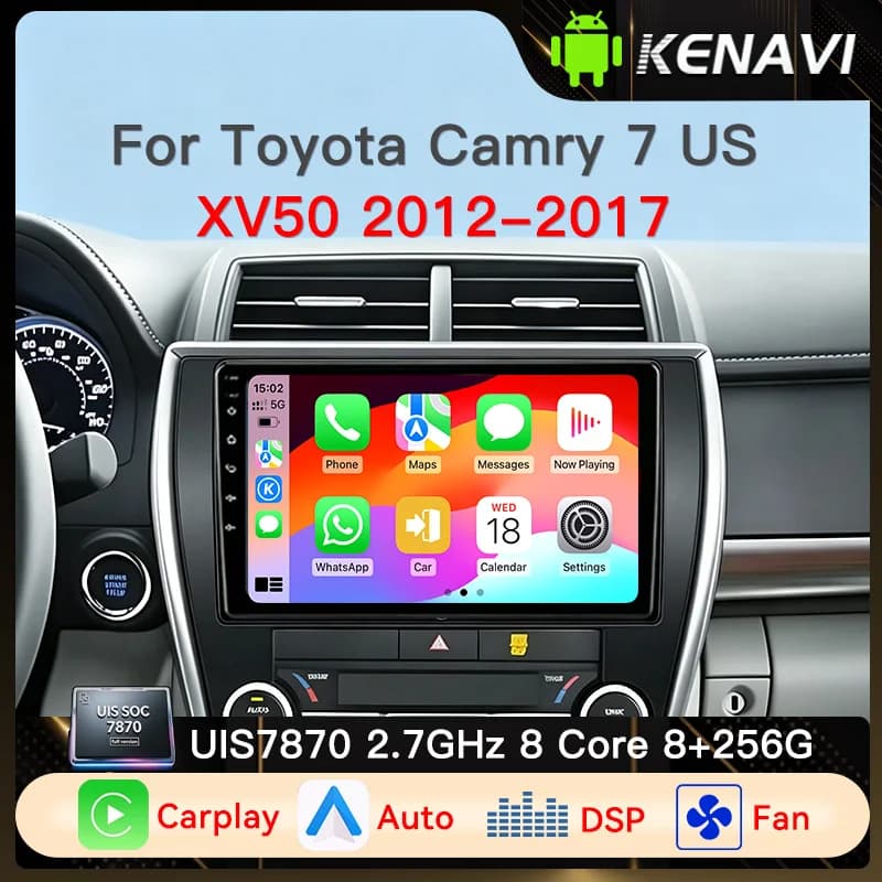 UIS7870 Car Radio For Toyota Camry 7 XV50 XV55 US Version 2012-2017 Wireless Carplay Android Auto Multimedia Player Stereo 2 Din