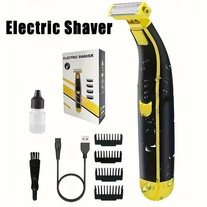 Electric Razor Double Face Blade T-shaped Haircuts Portable Rechargeable USB Trimmer Wet and Dry Travel Socket