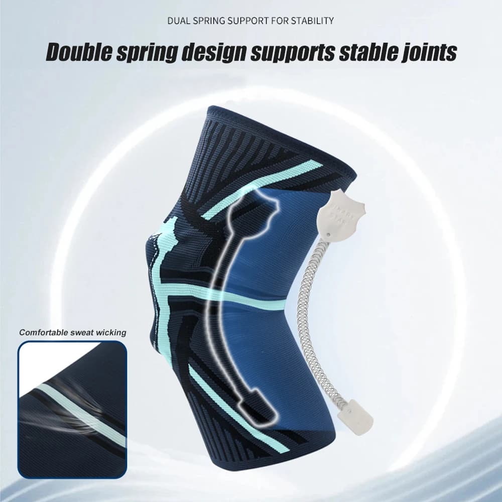 Ginocchiera a compressione da 1 pezzo con cuscinetto in gel rotuleo e stabilizzatori laterali, per ACL, artrite, dolori articolari, corsa, sport