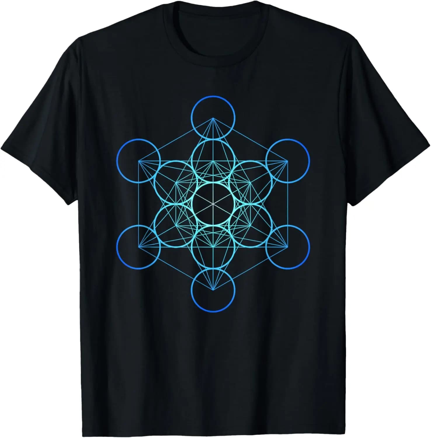T-shirt Indigo Metatron's Cube, T-shirt con geometria sacra, regali per uomo, top estivi a maniche corte, T-shirt stampata