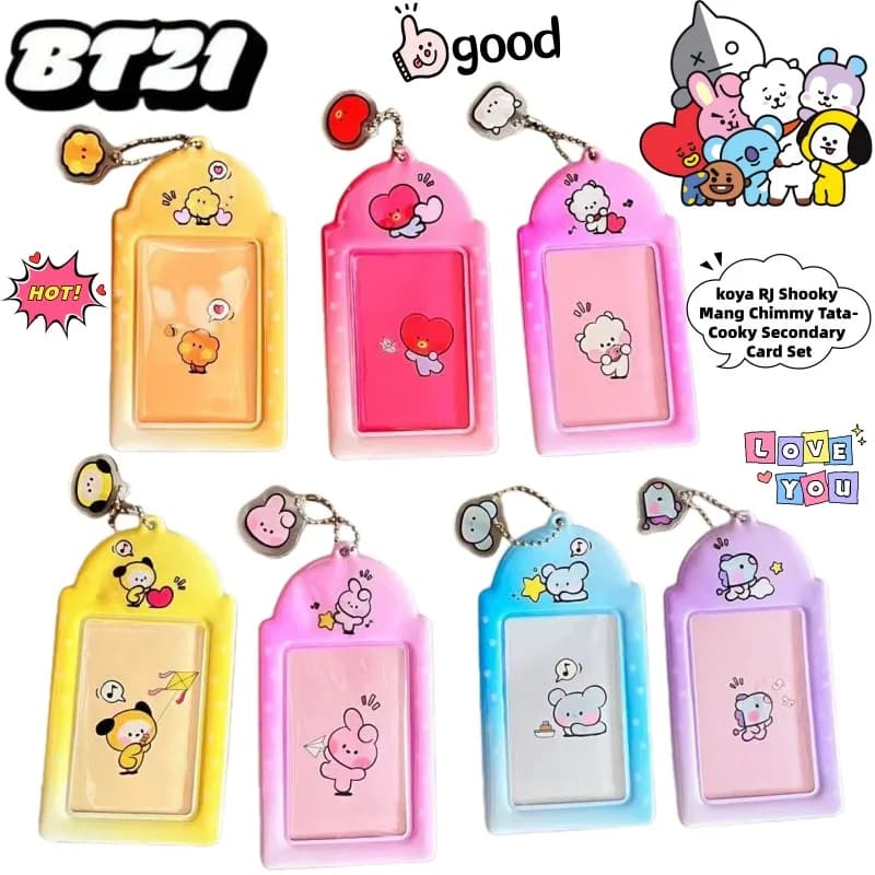 Line friends BT21 koya Shooky Man Chimmy Tata Cooky Creative Personality Animation Card Set Secondary Cartoon Storage Set Gift