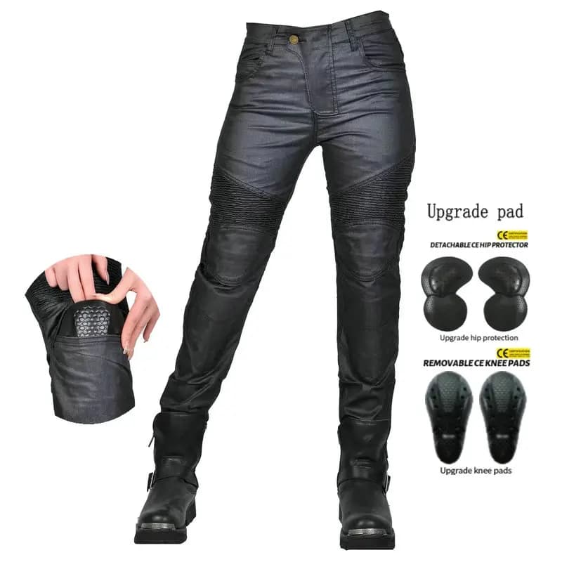 Jeans da moto femminili per la protezione della guida Cavaliere Ciclo quotidiano Pantaloni casual delicati impermeabili Pantaloni protettivi da motocross